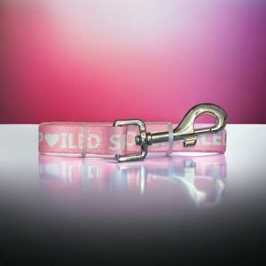 Pink Dog Leash SPOILED in White Letters 4.5” long 3/4” wide NWOT